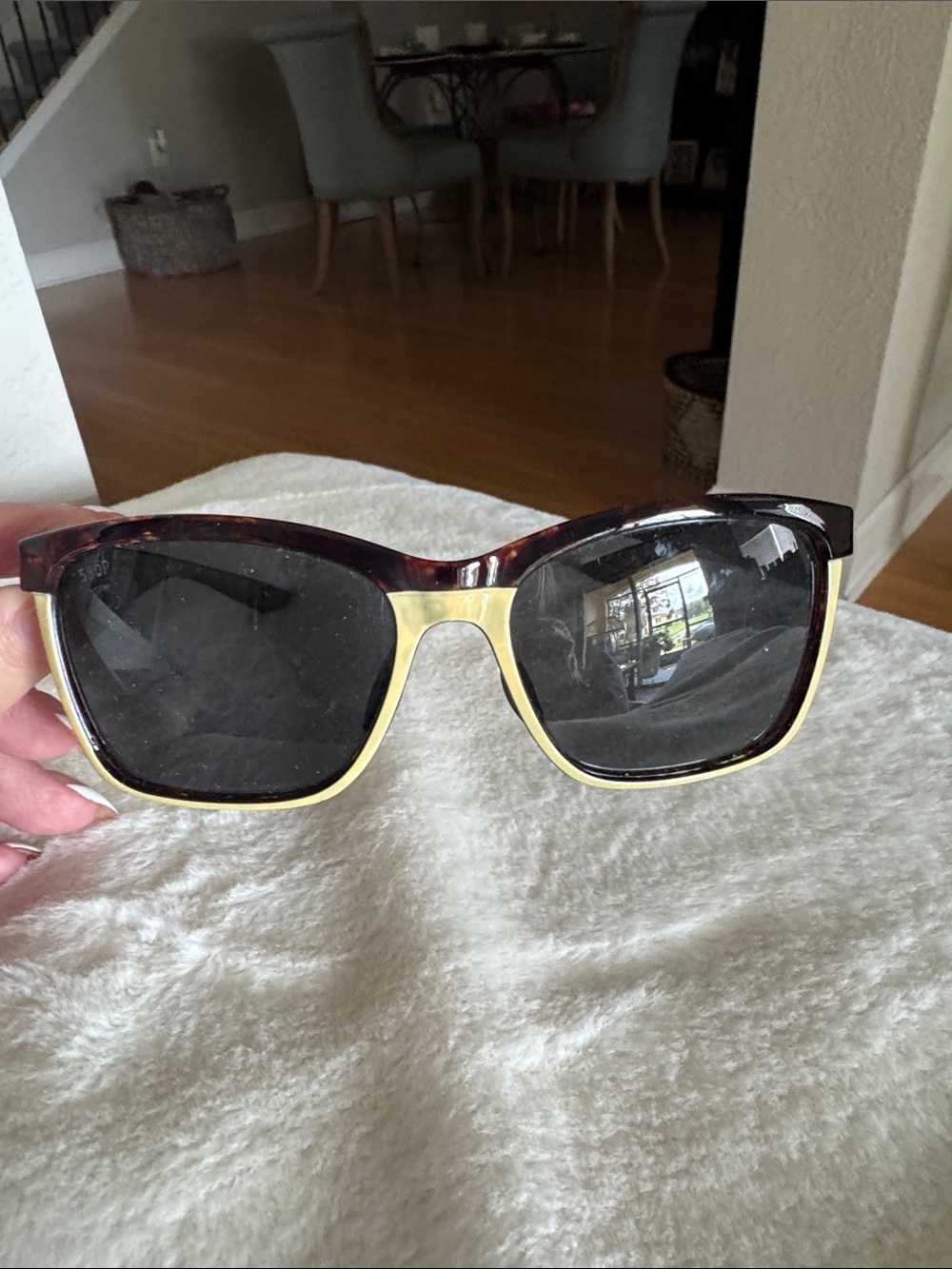 Costa Tortoiseshell Frame Sunglasses with Gold Trim and Black Lenses